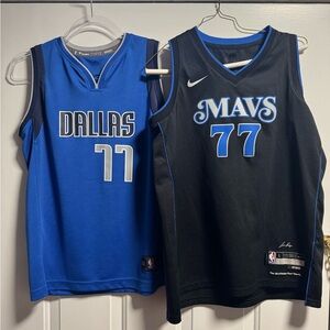 Dallas Mavericks Blue and Black Basketball Jerseys boys size large